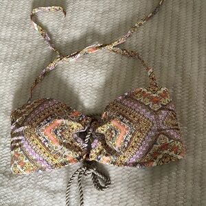 Victoria's Secret Vibrant Yellow and Pink Bikini‎ Top